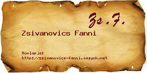 Zsivanovics Fanni névjegykártya